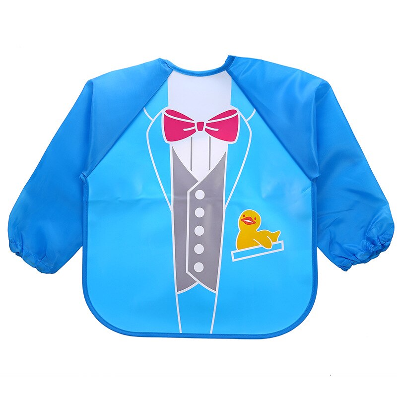 Imported Long Sleeve Waterproof Baby Feeding Children Plastic Apron Bib Toddler