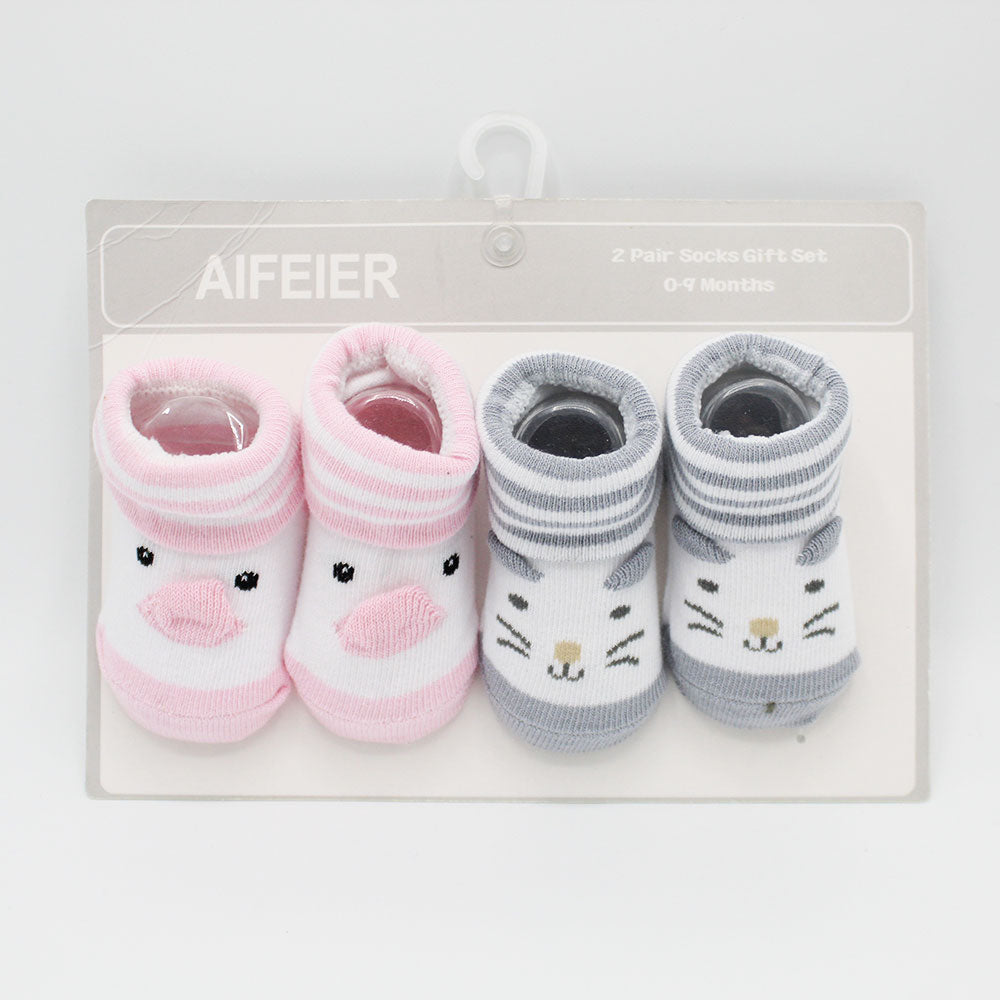 Imported Baby Pack of 2 Booties Set for 0-6 Months