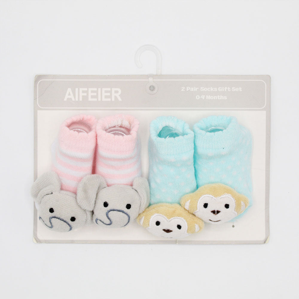 Imported Baby Pack of 2 Booties Set for 0-6 Months