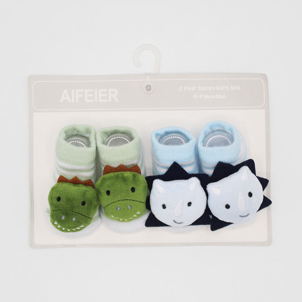 Imported Baby Pack of 2 Booties Set for 0-6 Months