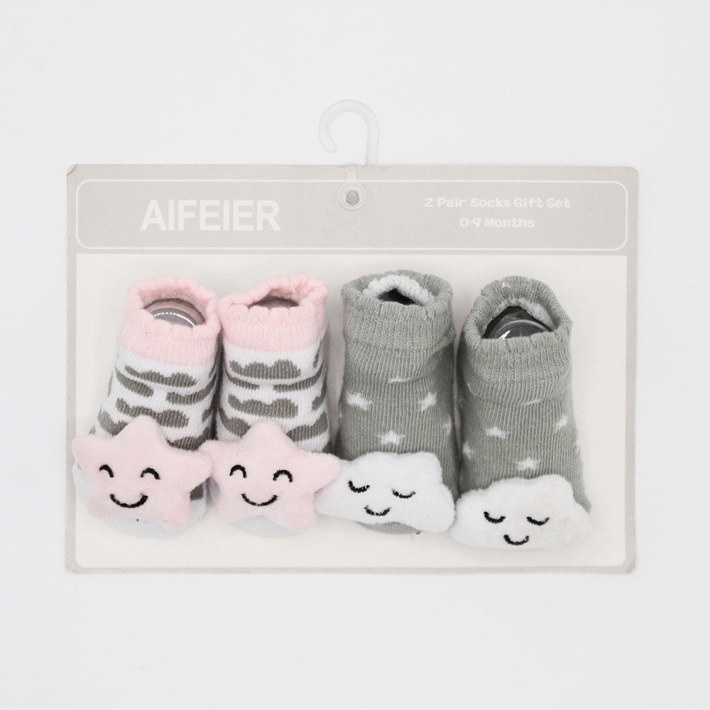 Imported Baby Pack of 2 Booties Set for 0-6 Months