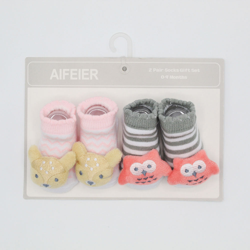 Imported Baby Pack of 2 Booties Set for 0-6 Months