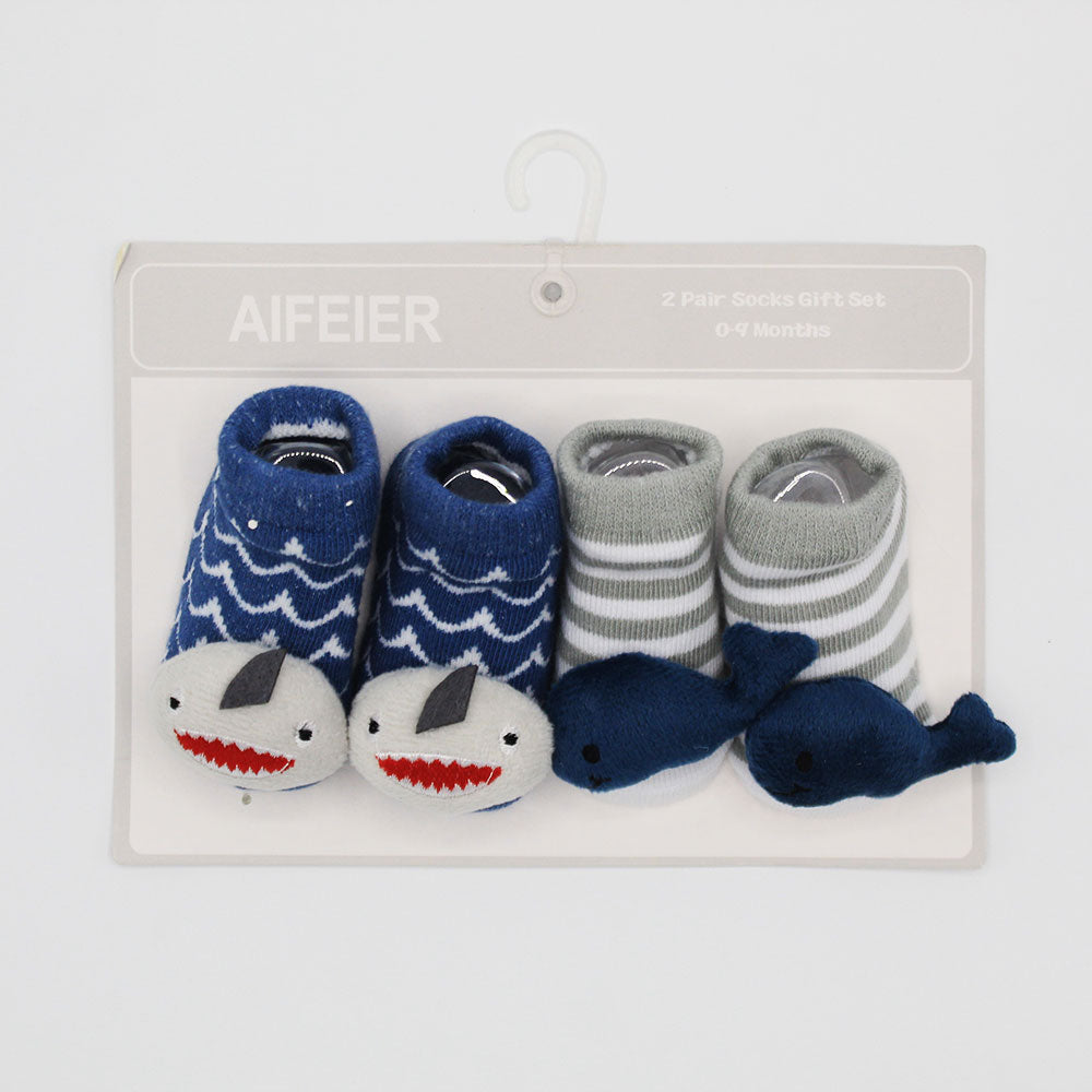 Imported Baby Pack of 2 Booties Set for 0-6 Months