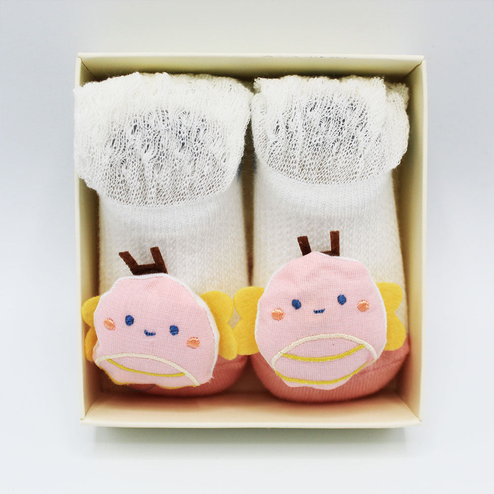 Imported Newborn Baby Rattle Character Booties for 0-9 Months