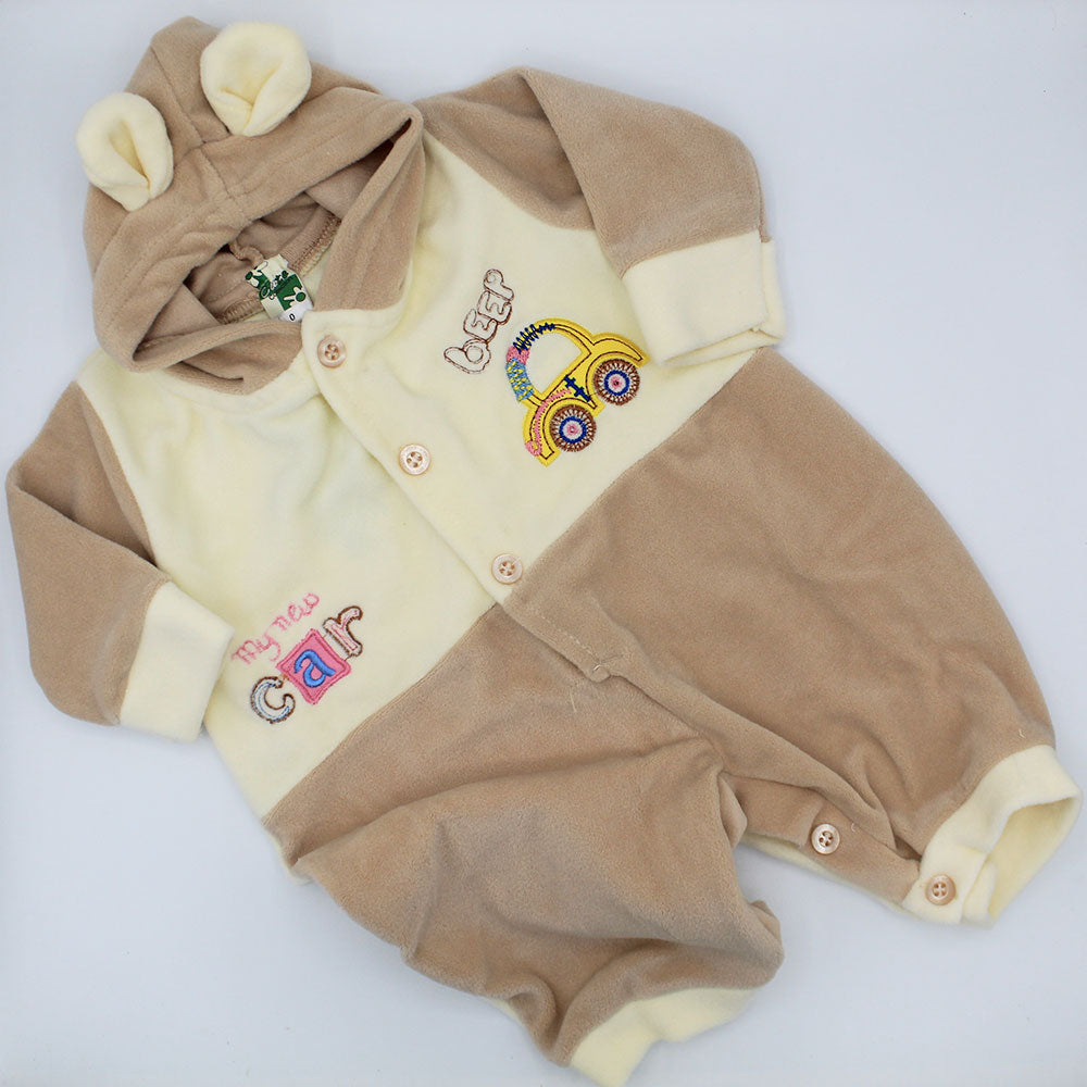Winter Warm Beep Car Romper for 0-3 Months