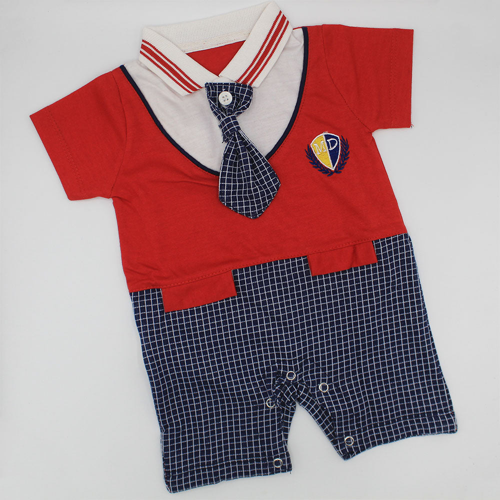 Baby Fancy Button Tie Half Sleeve Romper Bodysuit for 0-12 months