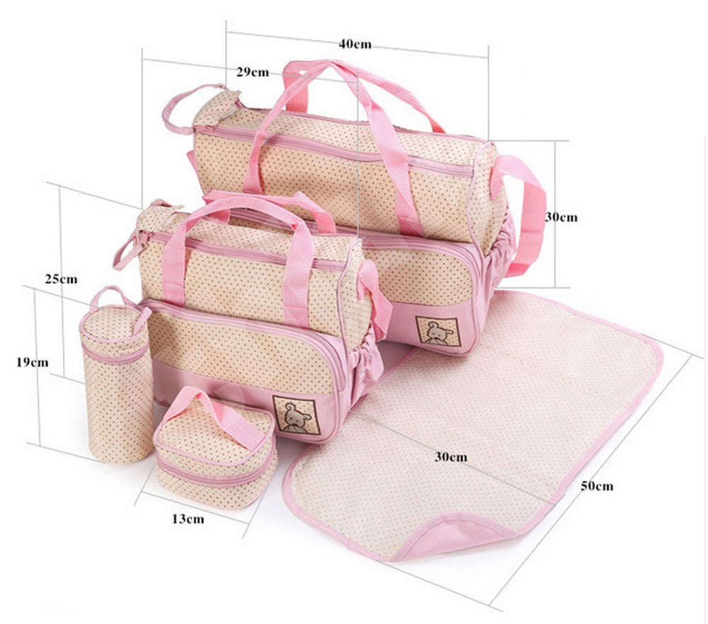 5-in-1 Waterproof Maternity Diaper Bag for Moms | Multi-Functional Baby Travel Bag