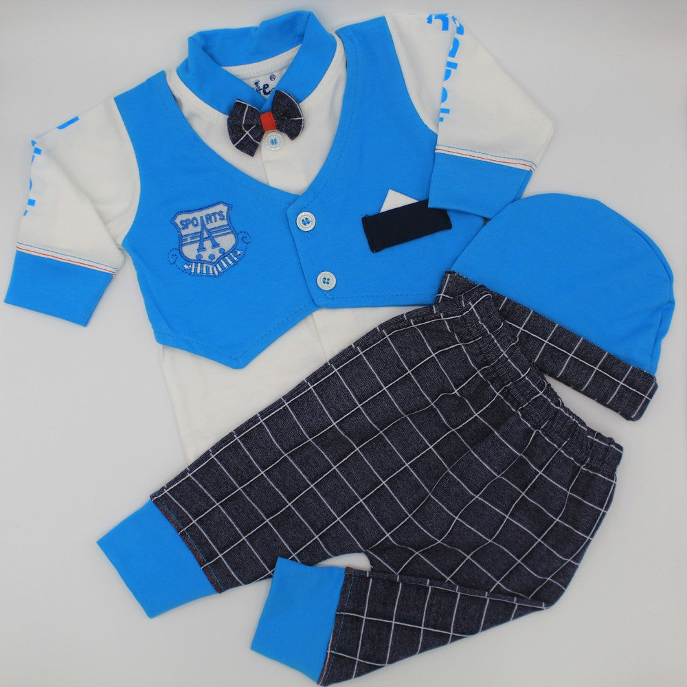 Newborn 3 Pcs Clothes Bow Tie Waistcoat Style 0-3 Months