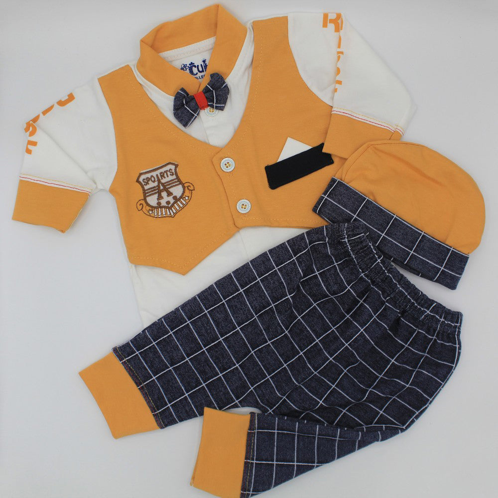 Newborn 3 Pcs Clothes Bow Tie Waistcoat Style 0-3 Months