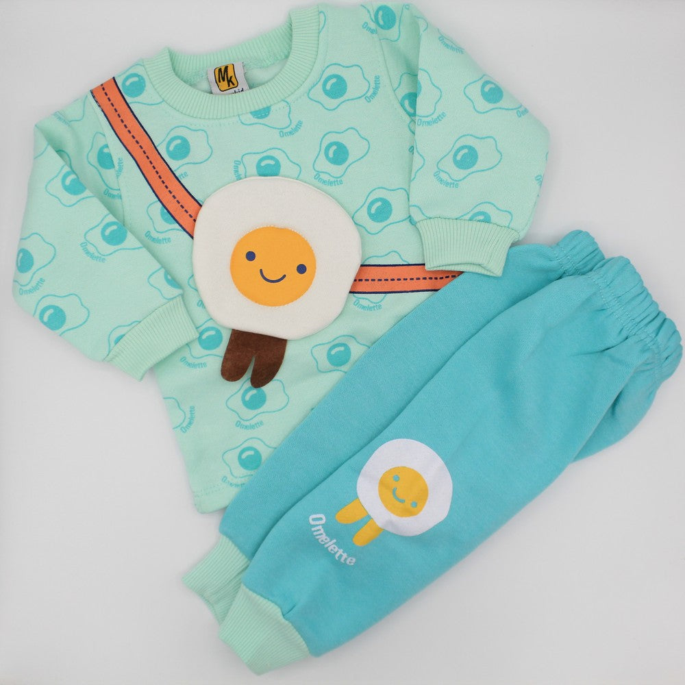 Winter Cartoon Omelette Suit Set for 3-9 Months