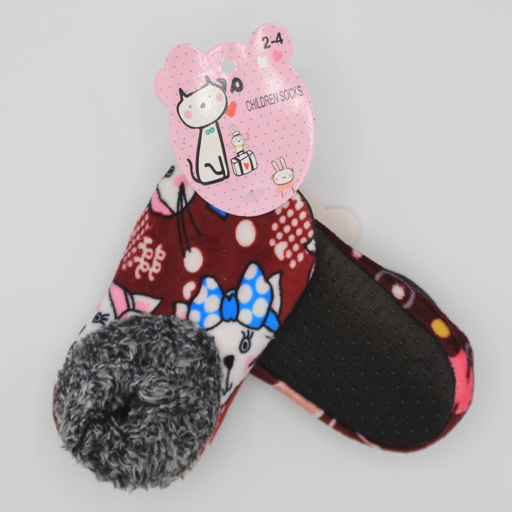 Imported Winter Warm Fuzzy Slipper Loafer Socks for 2-4 Years