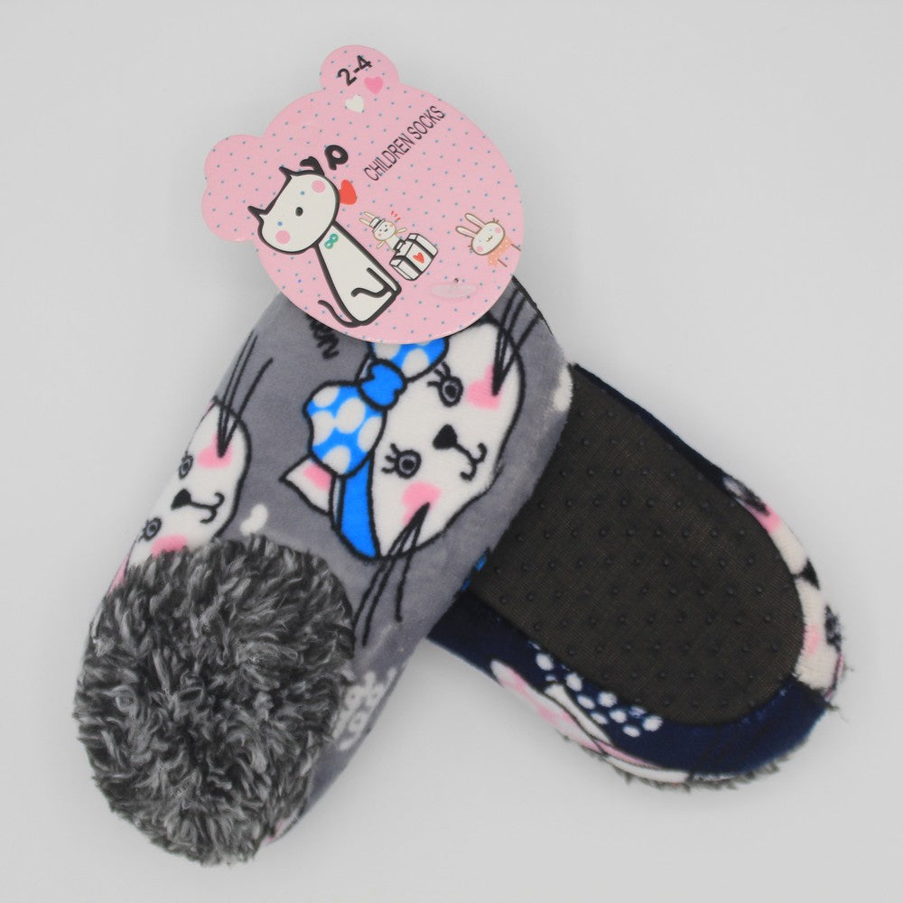 Imported Winter Warm Fuzzy Slipper Loafer Socks for 2-4 Years