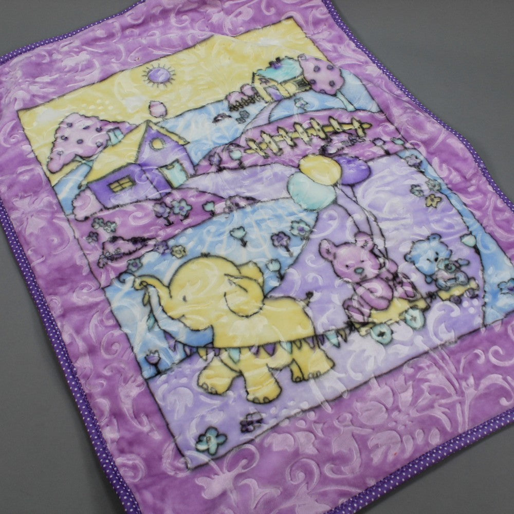Super Soft Baby Embossed Blanket for 0-3 Years KCB-Purple Circus