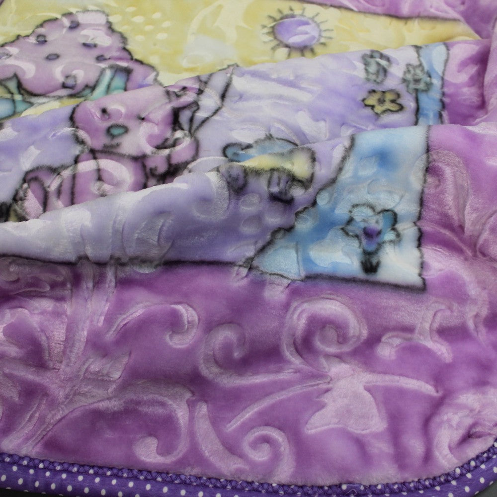 Super Soft Baby Embossed Blanket for 0-3 Years KCB-Purple Circus