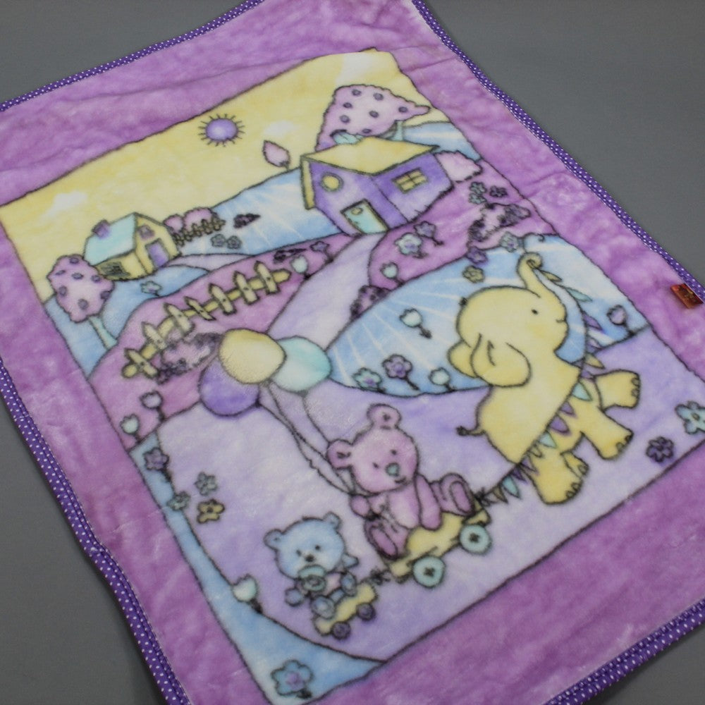 Super Soft Baby Embossed Blanket for 0-3 Years KCB-Purple Circus