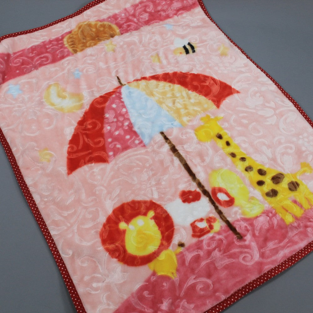 Super Soft Baby Embossed Blanket for 0-3 Years KCB-Pink Umbrella