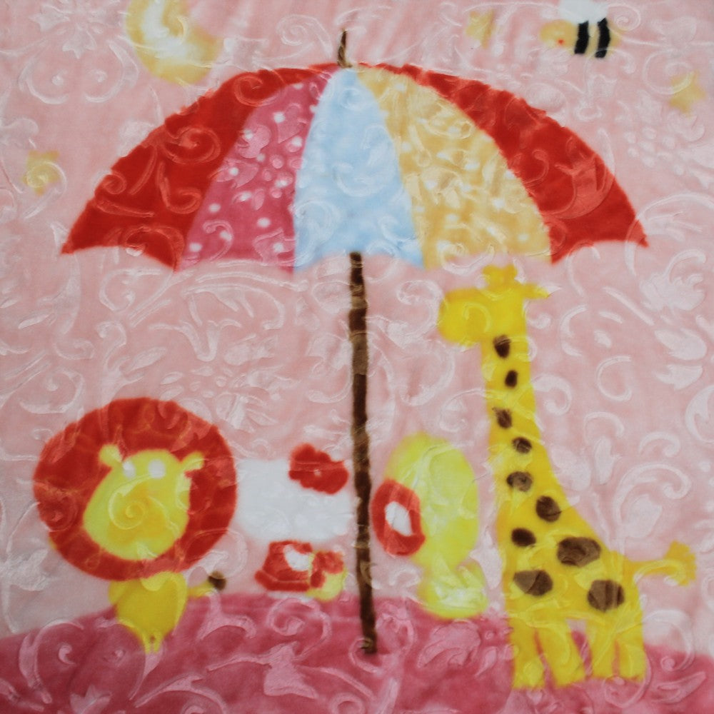 Super Soft Baby Embossed Blanket for 0-3 Years KCB-Pink Umbrella