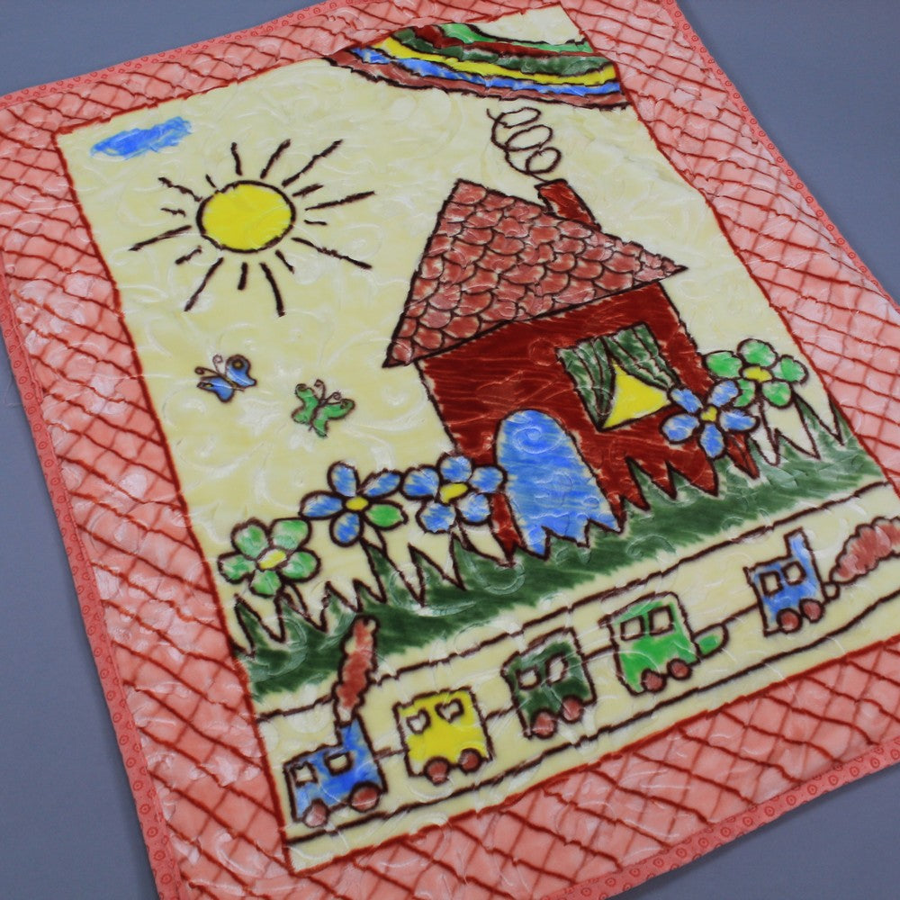 Super Soft Baby Double Ply Embossed Blanket for 0-3 Years Red House