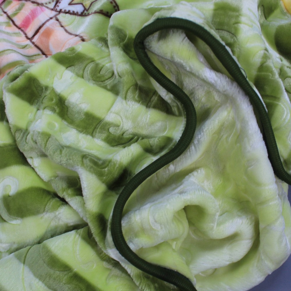 Super Soft Kids Double Ply Embossed Blanket for 3-10 Years Green Sea