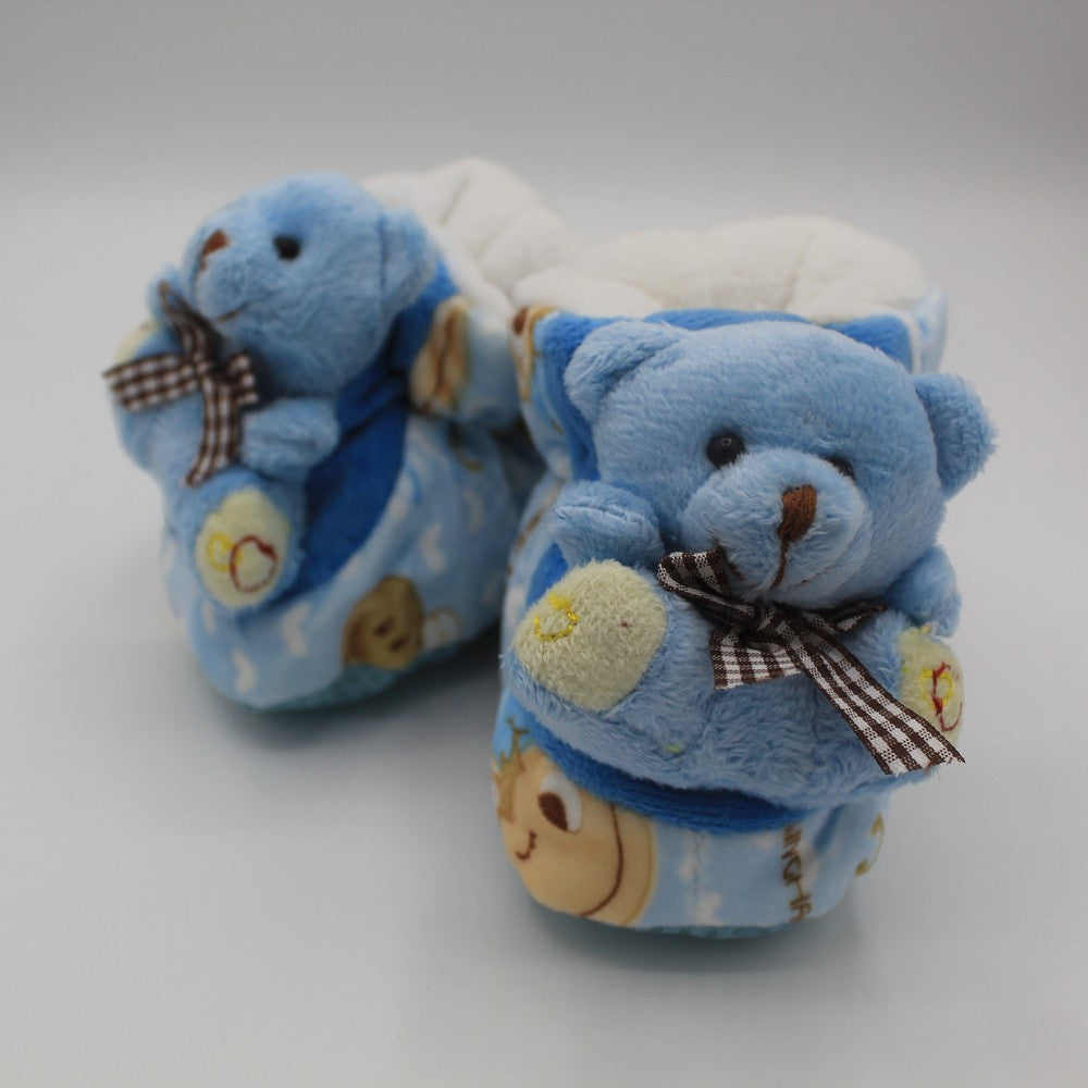Baby Teddy Bear Character Winter Booties With Lace
