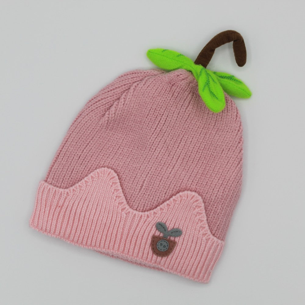 Imported 1Pc Baby Winter Cap Woolen Warm Fruit Style for 0-24 Months