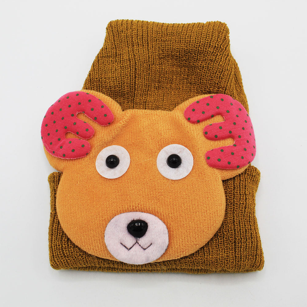 Imported Korean Warm Woolen Bear Cap for 0-12 Months