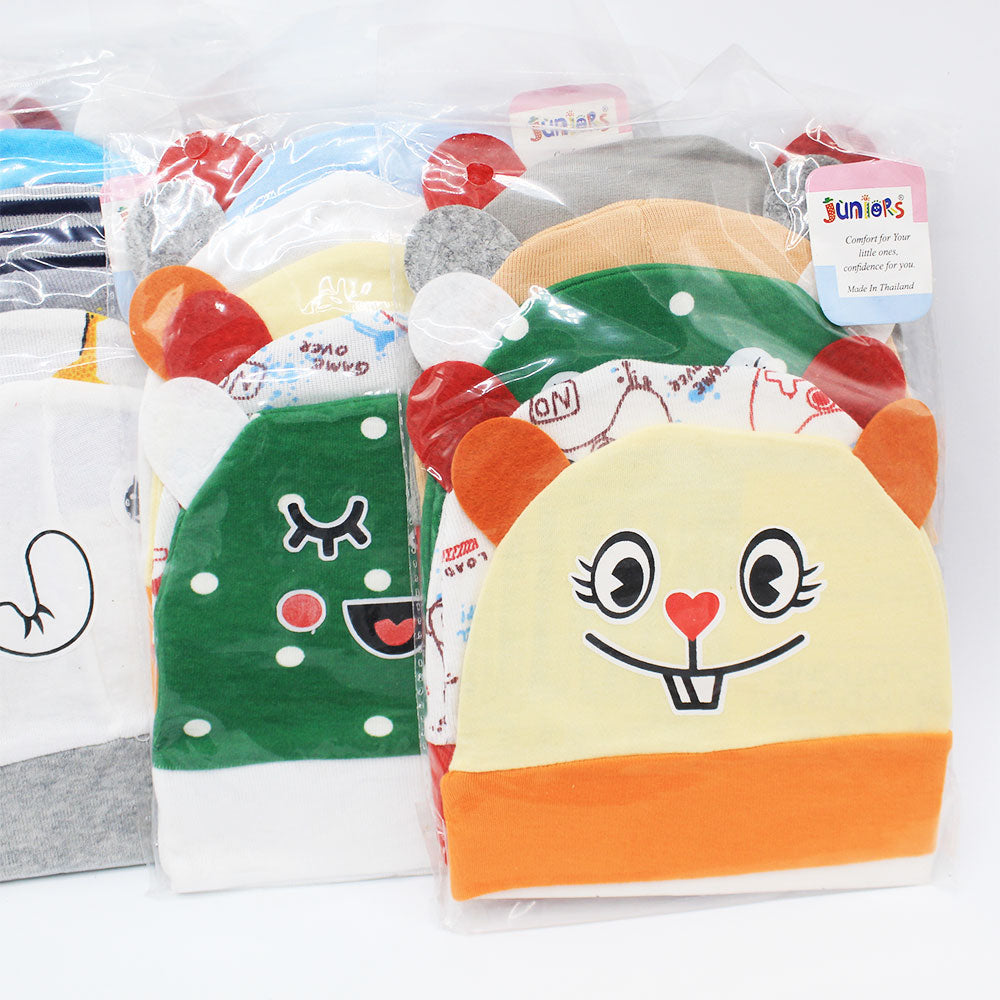 Imported Thailand Baby Character Summer Caps Soft Cotton Stuff for 0-6 Months