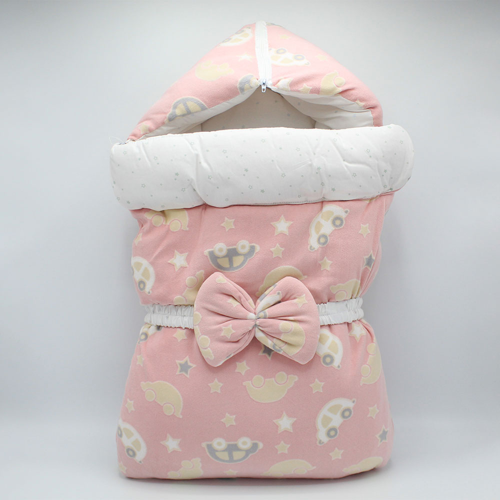 Newborn Baby Velvet Hooded Baby Carry Nest with Bow Band
