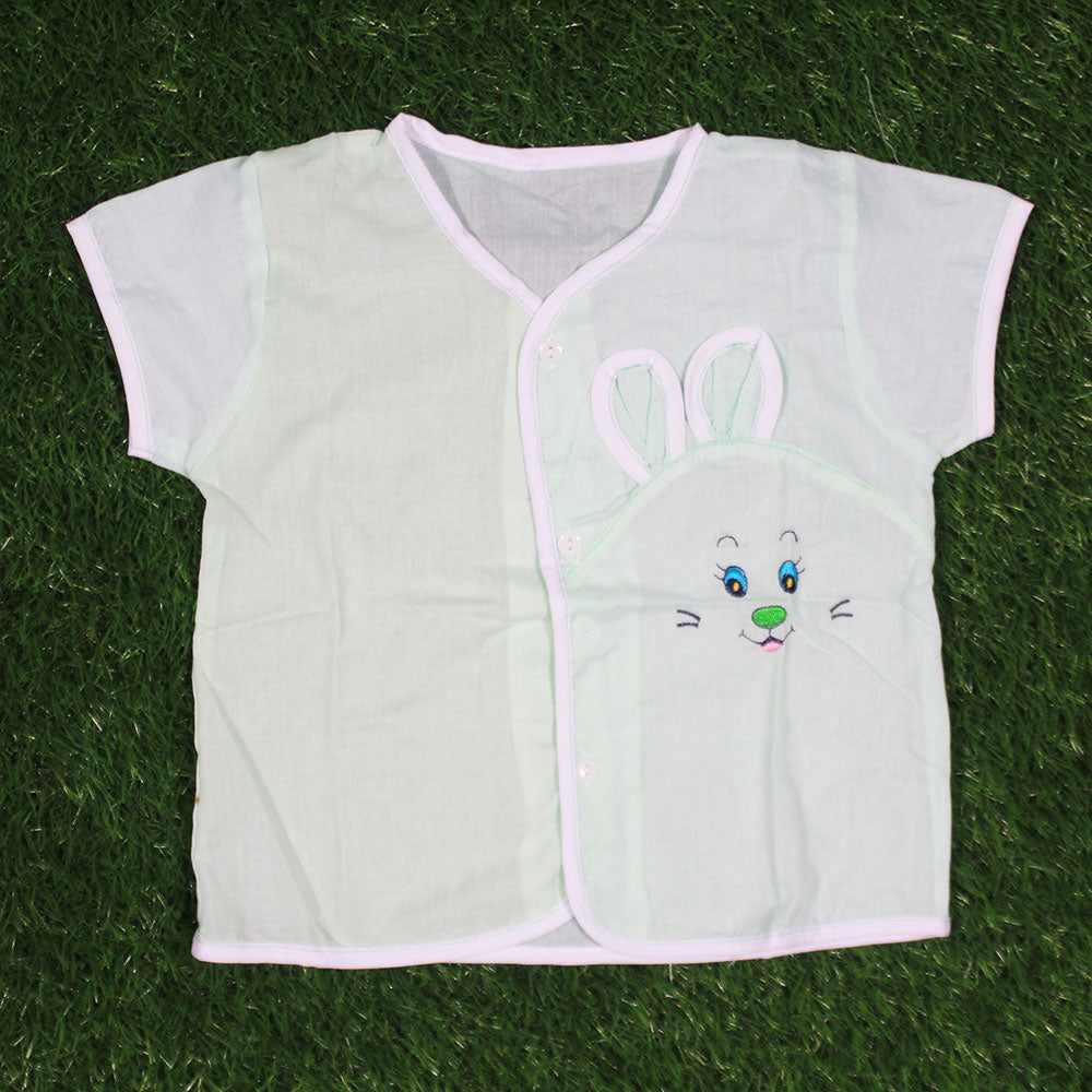 Imported Thailand Baby Bunny Cotton Stuff Fly Sleeves Frock Jabla Shirt for 0-6 Months
