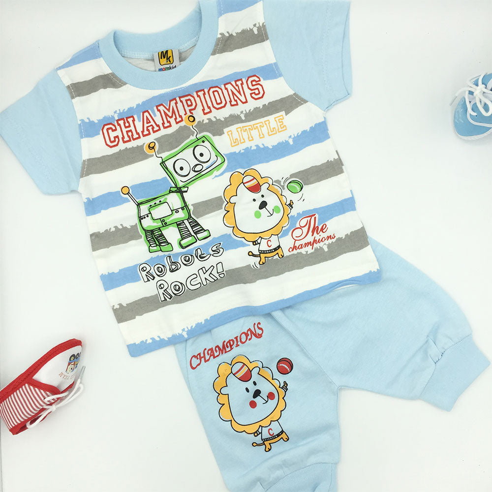 Champions Little Robots Summer Suit Set for 3-9 Months