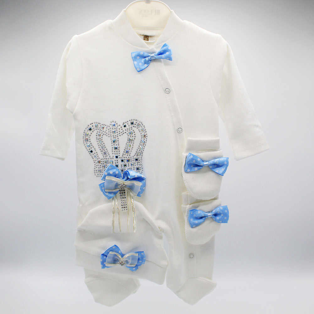 Imported Turkey Super Fancy Baby Romper with Cap and Mittens for 0-9 Months