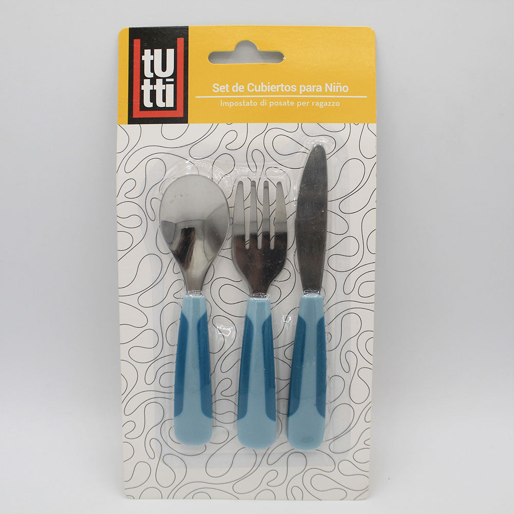 Imported Kids 3 Pcs Stainless Steel Spoon Cutlery Set