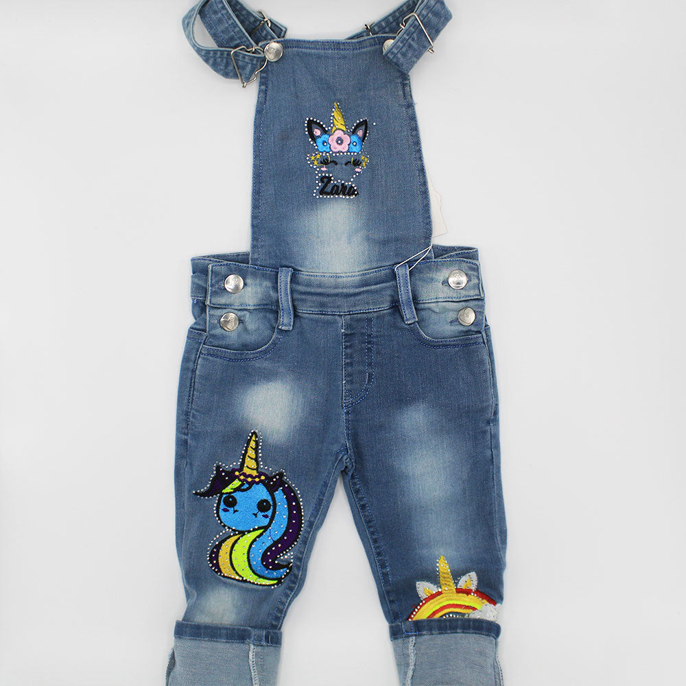 Kids Jumper Boys Girls Denim Dungaree Jeans for 18 Months - 5 Years