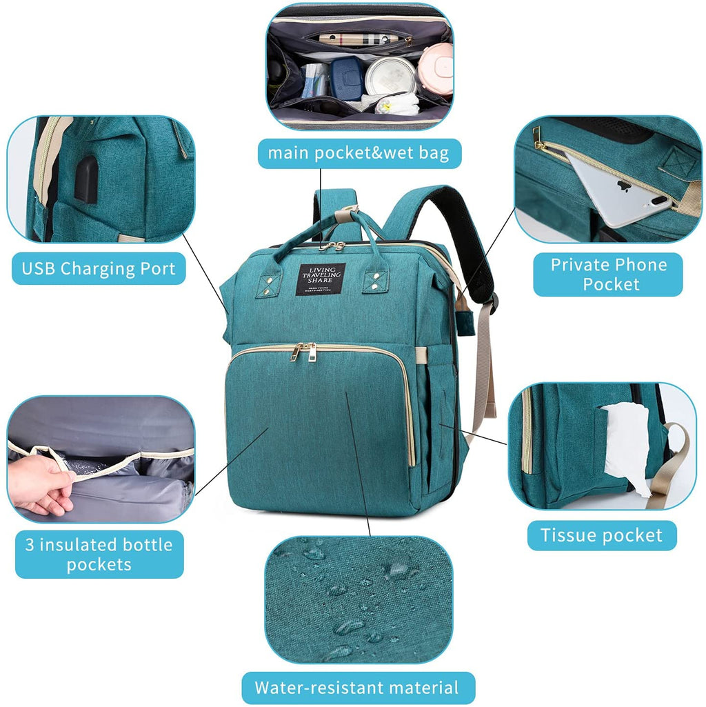 Imported Multifunctional Portable Folding Diaper Bag and Portable Baby Bed Large Backpack