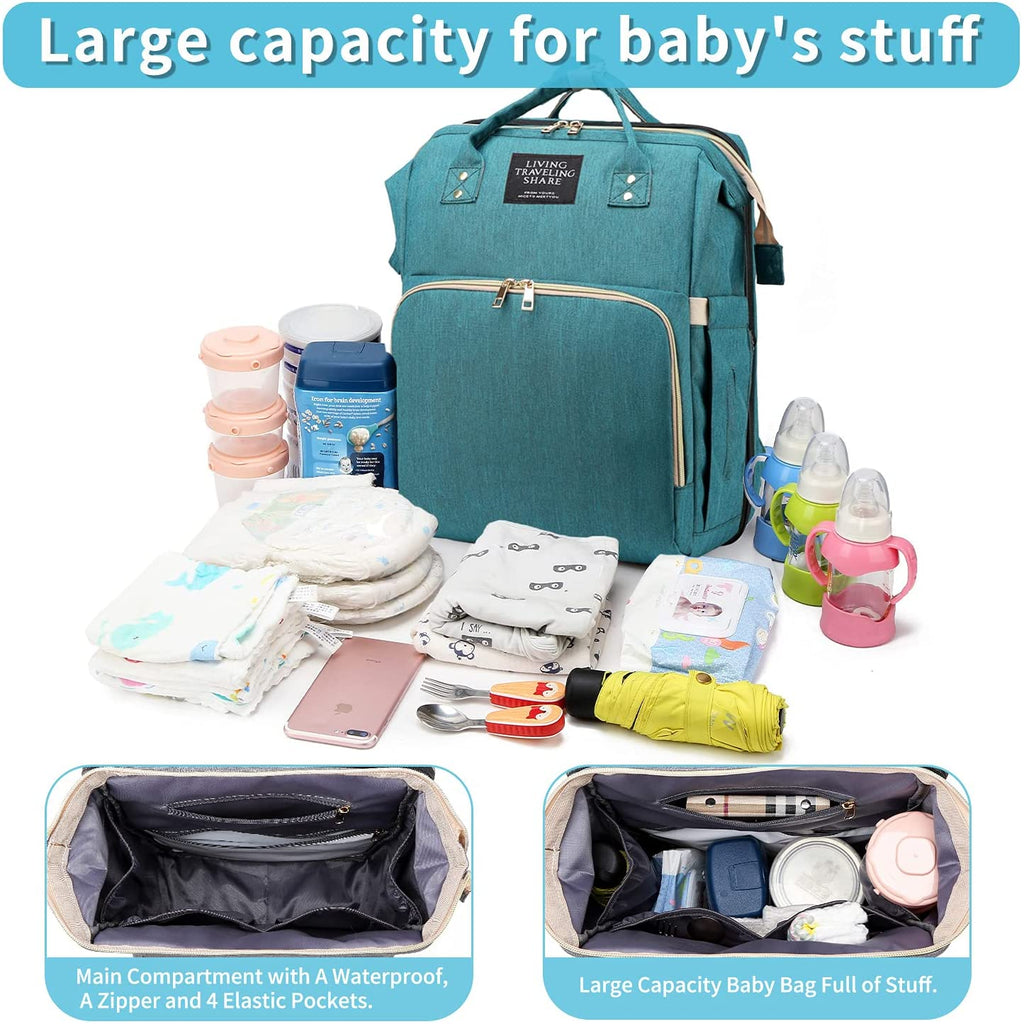 Imported Multifunctional Portable Folding Diaper Bag and Portable Baby Bed Large Backpack