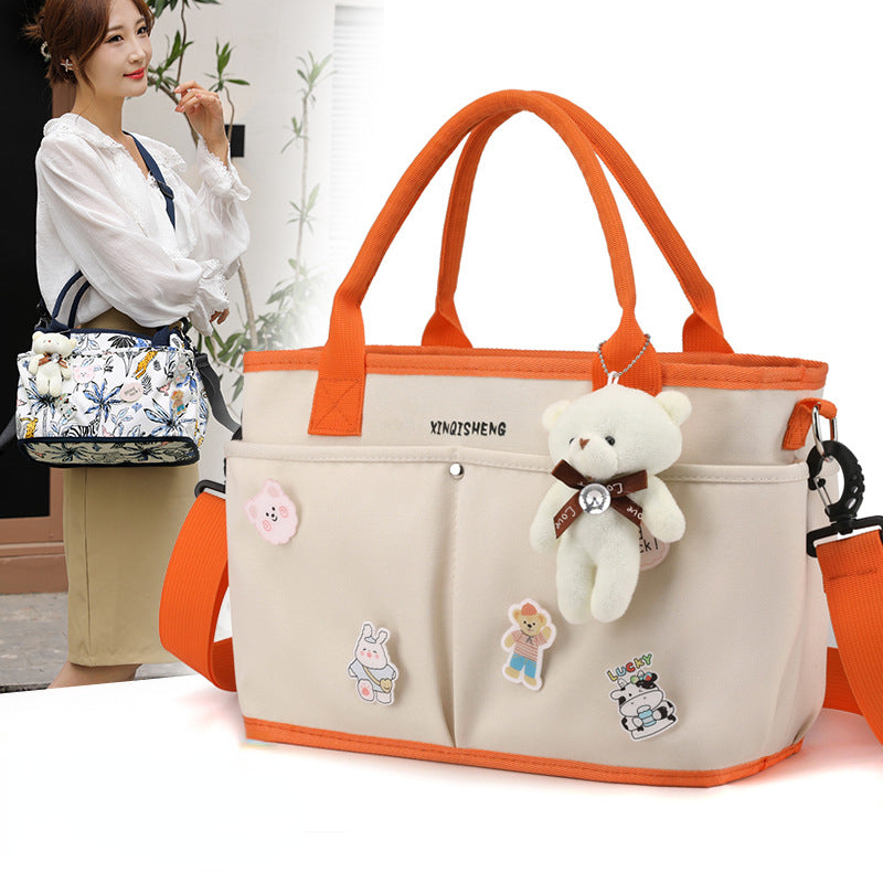 Imported Waterproof Mommy Diaper Bag with Cute Bear – Large Capacity Stroller Travel Bag