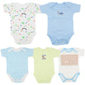 Imported Set of 5 Bodysuit Half Sleeves Bodysuit Onesie Romper for 0-23 Months