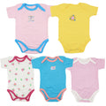 Imported Set of 5 Bodysuit Half Sleeves Bodysuit Onesie Romper for 0-23 Months
