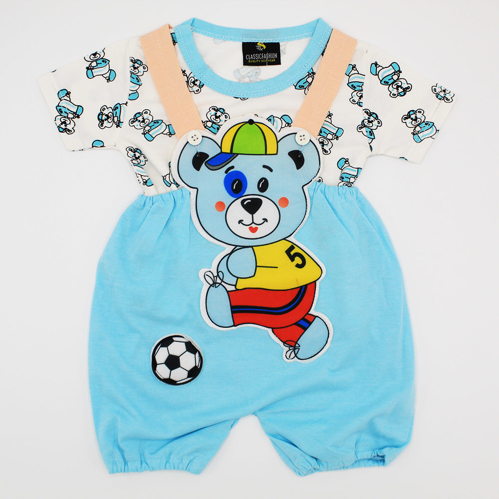 Baby 3D Bear Football Dungaree Romper for 3-9 months