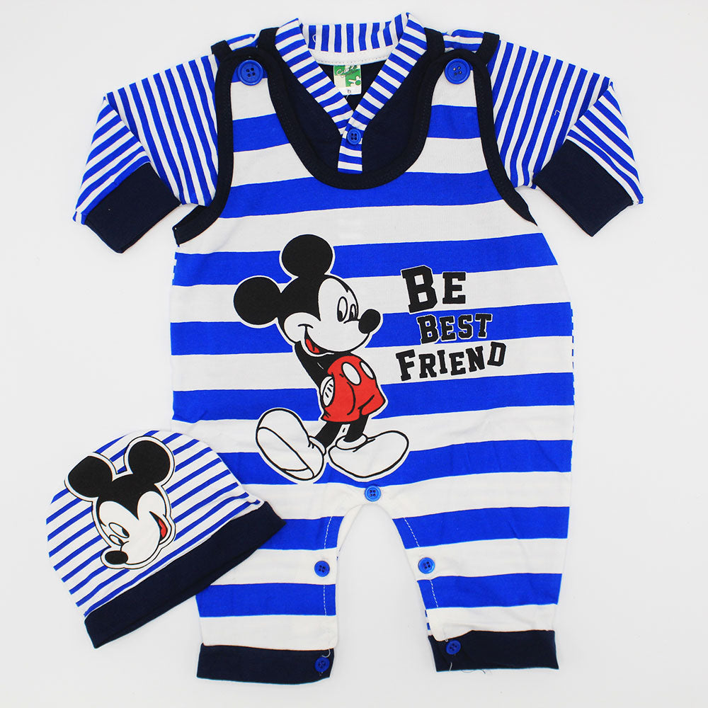 Newborn Baby Cute Mickey Mouse Dungaree Romper Dress for 0-3 Months