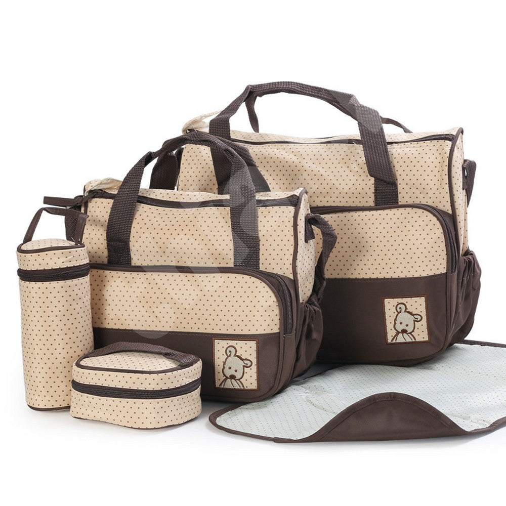 5-in-1 Waterproof Maternity Diaper Bag for Moms | Multi-Functional Baby Travel Bag