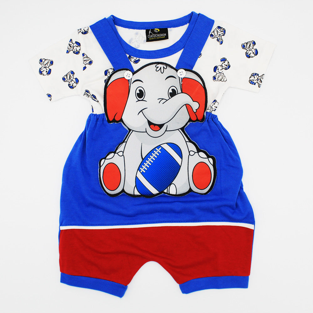 Baby 3D Elephant Dungaree Romper for 3-9 months