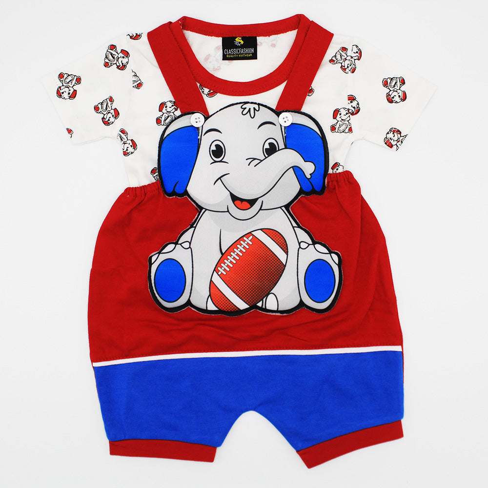 Baby 3D Elephant Dungaree Romper for 3-9 months