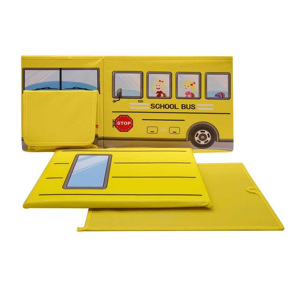 New School Bus Shape Kids Toys Organizer Toy Storage Box