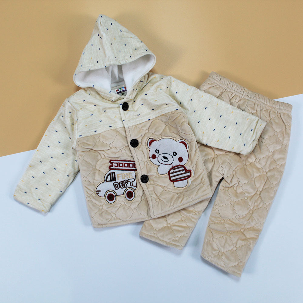 Newborn Baby Winter Warm Full Button Bear Hoodie Suit for 0-4 months Velvet Clothes Hoodie Sweatshirt Tops
