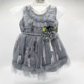 Girl Fancy Cut Net Sleeves Frilly Frock Flower Bunch with Trouser For 1-3 Years