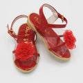 Baby Girl New Fancy Glass Style Big Flower Sandle for 0-18 Months