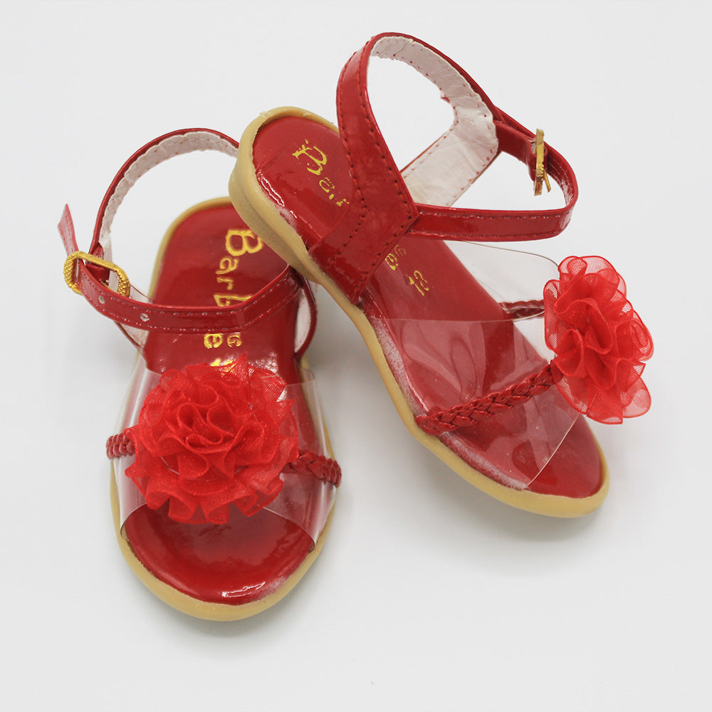 Baby Girl New Fancy Glass Style Big Flower Sandle for 0-18 Months