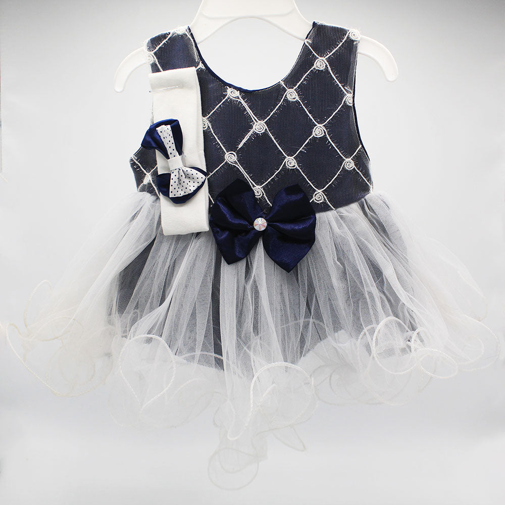 Made as Turkey Fancy Baby Girl Frock Set with Headband and Bodysuit For 0-9 Months