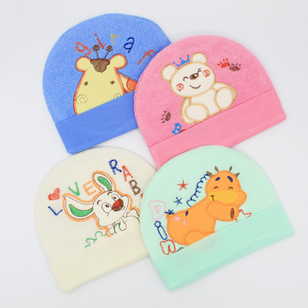 Baby Fancy Embroidered Cartoon Cap for 0-6 Months